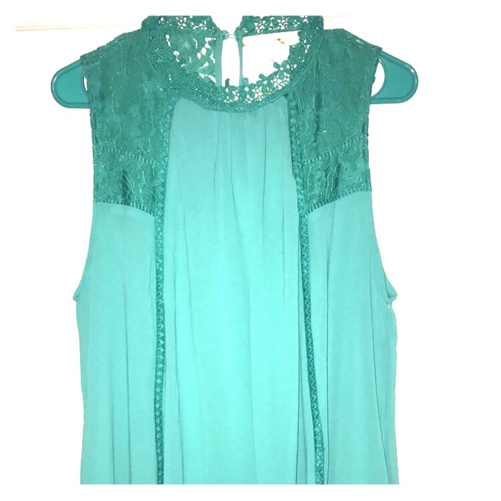 Turquoise and Lace Dress